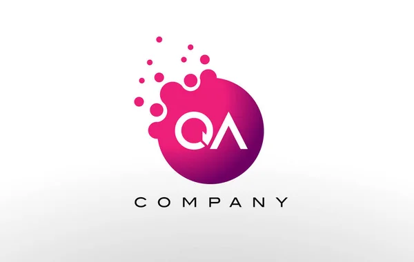 Γράμμα QA τελείες λογότυπο του σχεδιασμού με το δημιουργικά μοντέρνο φυσαλίδες. — Διανυσματικό Αρχείο