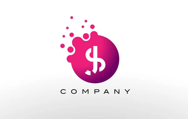Sj letter dots logo design mit kreativen trendigen Blasen. — Stockvektor