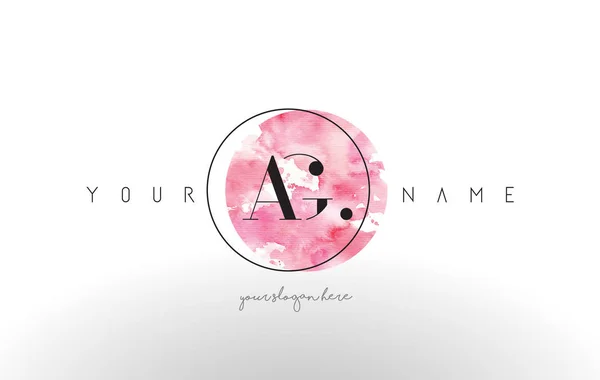 AG Lettre Logo Design avec Aquarelle Circulaire Pinceau AVC . — Image vectorielle