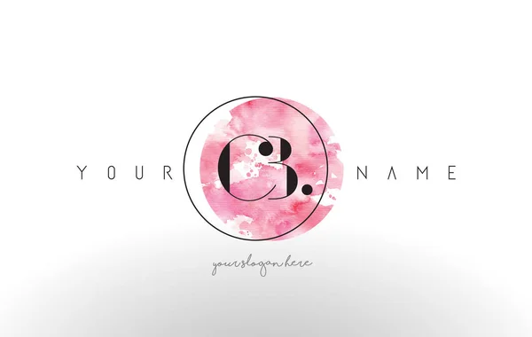 CB Carta Logo Design com Watercolor Circular Brush Stroke . —  Vetores de Stock