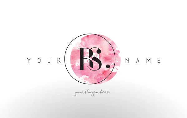 RS Letter Logo Design with Watercolor Circular Brush Stroke. — Stock Vector