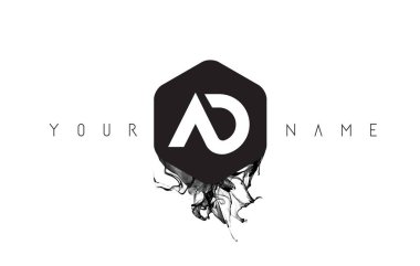 Ad harf Logo tasarımı siyah mürekkep Spill ile