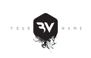 BV mektup Logo tasarımı siyah mürekkep Spill ile