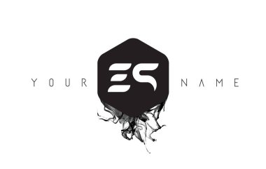 Siyah mürekkep Spill ile es mektup Logo Tasarım