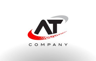 Modern mektup Logo tasarımı kırmızı noktalı, Swoosh 