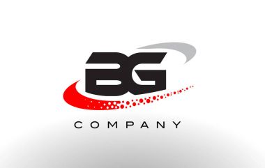 BG Modern mektup Logo tasarımı kırmızı noktalı Swoosh 