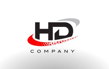 HD Modern mektup Logo tasarımı kırmızı noktalı Swoosh 
