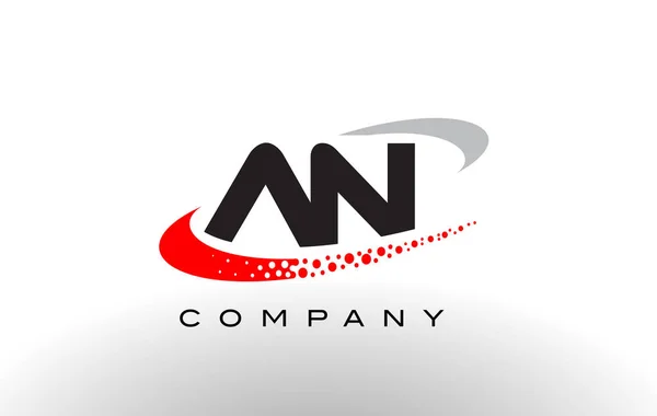 Egy Modern levél Logo Design piros pöttyös Swoosh — Stock Vector