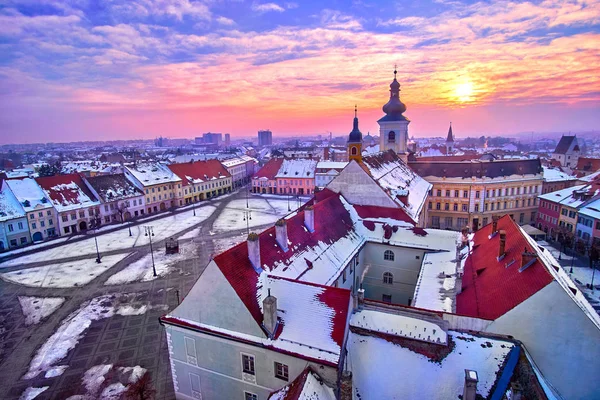 Sibiu Romania Transilvania at Sunset — Stock Photo, Image