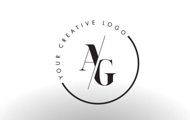 AG Serif mektup Logo tasarımı yaratıcı kesim kesişti.