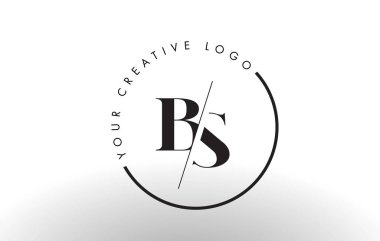 BS Serif mektup Logo tasarımı yaratıcı kesim kesişti.