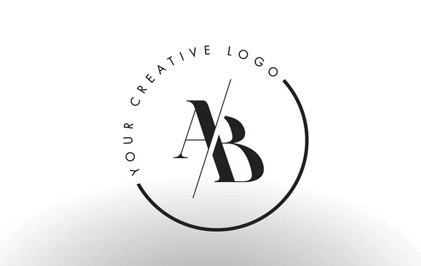 AB Serif list Logo Design z Creative przecięte cięcia. — Wektor stockowy