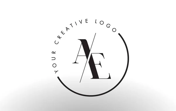 AE Serif brief Logo Design met creatieve doorsneden snede. — Stockvector