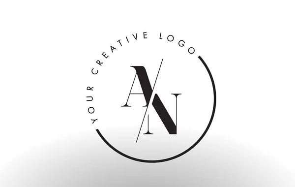 AN Serif Carta Logo Design com corte interseccionado criativo . —  Vetores de Stock