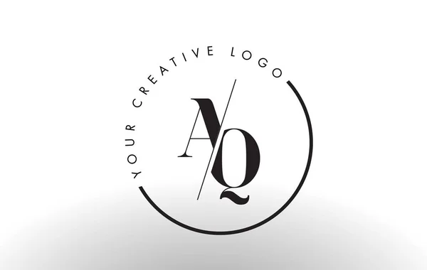 AQ Serif dopis Logo Design s Creative prolínají řez. — Stockový vektor