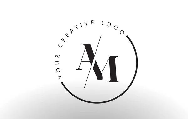 Jestem Serif list Logo Design z Creative przecięte cięcia. — Wektor stockowy