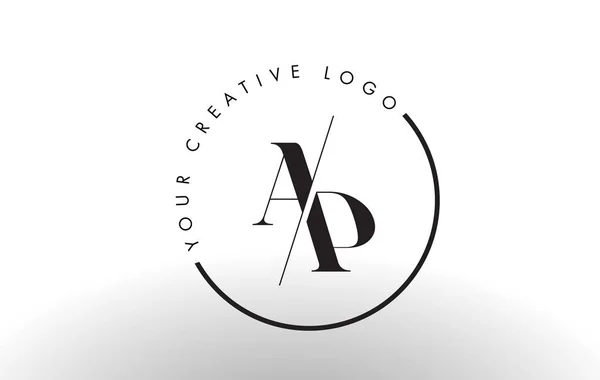 AP Serif dopis Logo Design s Creative prolínají řez. — Stockový vektor