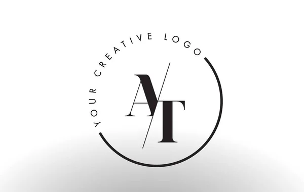 Serif dopis Logo Design s kreativní prolínaným řez. — Stockový vektor