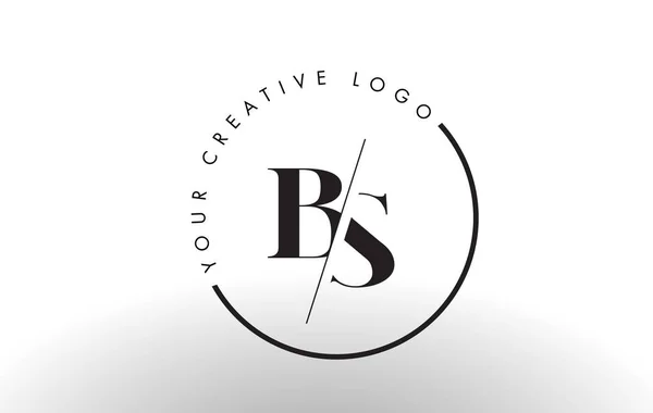 BS Serif Letter Logo Design with Creative Intersected Cut. — Stock Vector