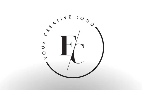 EG Serif brief Logo Design met creatieve doorsneden snede. — Stockvector
