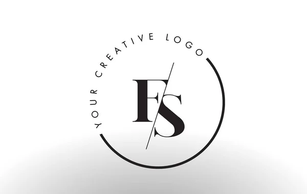Fs セリフ文字ロゴ デザインと創造的交差カット. — ストックベクタ