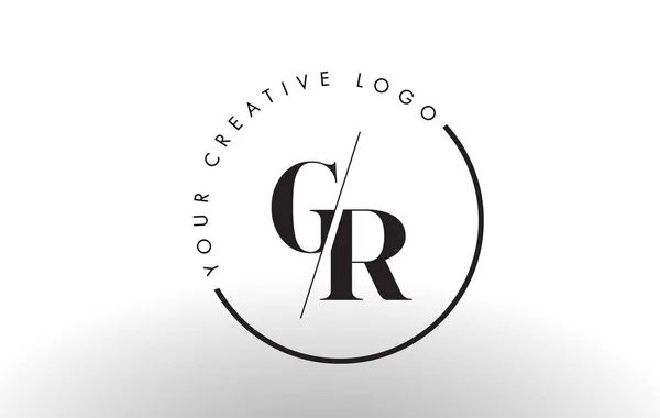 GR Serif dopis Logo Design s Creative prolínají řez. — Stockový vektor