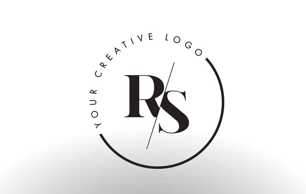 Rs セリフ文字ロゴ デザイン創造的な交差カット. — ストックベクタ