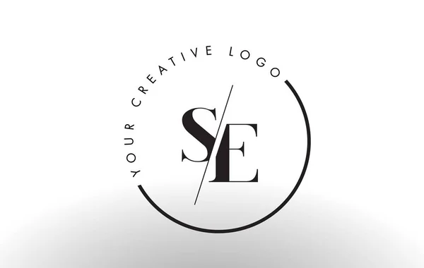 SE Serif list Logo Design z Creative przecinane Cut. — Wektor stockowy