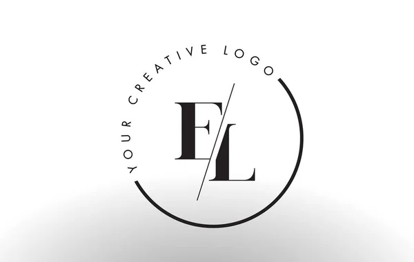 El Serif dopis Logo Design s Creative prolínají řez. — Stockový vektor