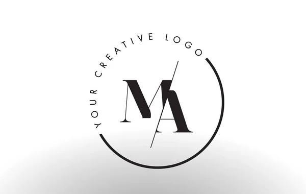 Ma Serif dopis Logo Design s Creative prolínají řez. — Stockový vektor