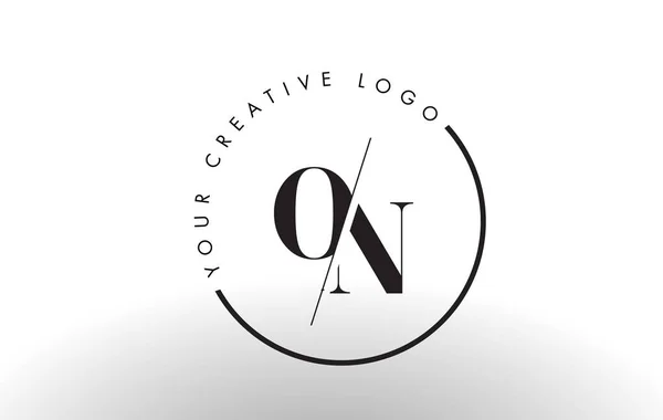 ON Serif Letter Logo Design with Creative Intersected Cut. - Stok Vektor