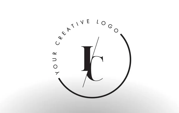 IC Serif list Logo Design z Creative przecinane Cut. — Wektor stockowy