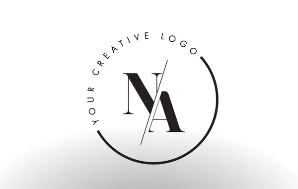 Na Serif dopis Logo Design s kreativní prolínaným řez. — Stockový vektor