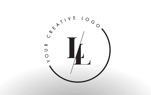 LL Serif dopis Logo Design s Creative prolínají řez. — Stockový vektor