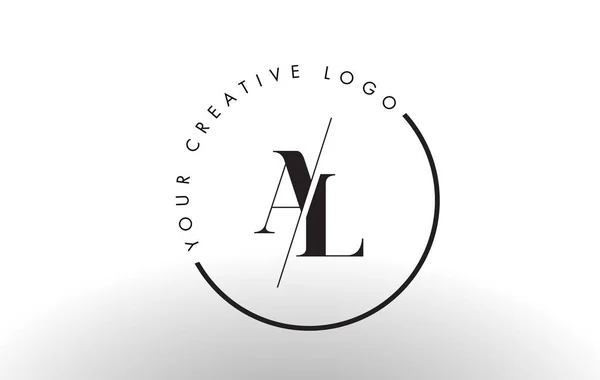 Al Serif brev Logotypdesign med Creative genomskuren Cut. — Stock vektor