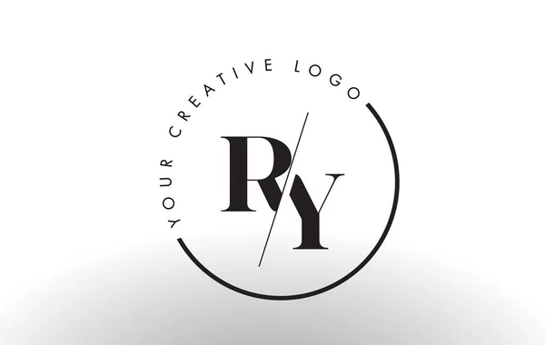 Ry Serif dopis Logo Design s Creative prolínají řez. — Stockový vektor