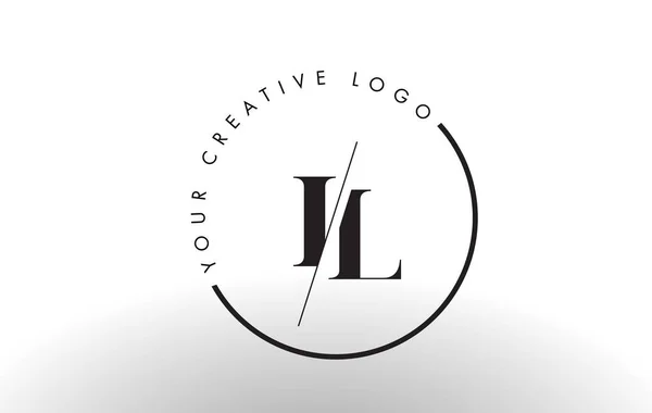 IL Serif Desain Huruf Logo dengan Pemotongan Interseksi Kreatif . - Stok Vektor
