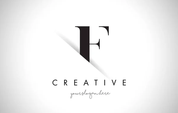 F Carta Logo Design com corte de papel criativo — Vetor de Stock
