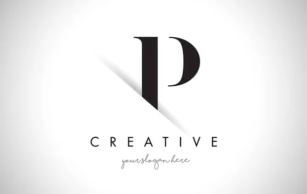 P Letter Logo Design mit kreativem Papierschnitt — Stockvektor