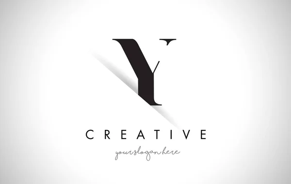 Y brief Logo Design met creatieve papier knippen — Stockvector