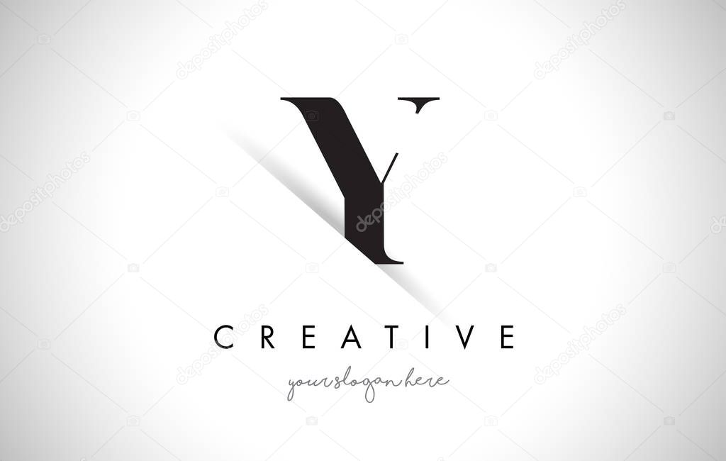 Y Letter Logo Design with Creative Paper Cut 