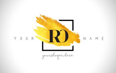 Ro altın harf Logo tasarımı yaratıcı altın fırça darbesiyle