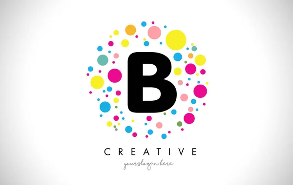 B Bolha Dots Carta Logo Design com bolhas coloridas criativas . —  Vetores de Stock