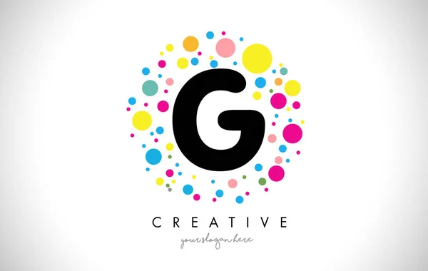 G 거품 점 문자 로고 디자인 크리에이 티브 다채로운 거품. — 스톡 벡터
