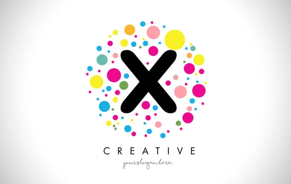 X Bubble Dots Letter Logo Design with Creative Colorful Bubbles. — Stock Vector