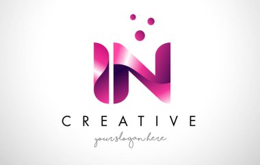 Mor renk ve noktalar ile mektup Logo tasarımı