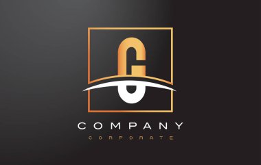 G altın harf Logo tasarımı ile altın Meydanı ve Swoosh.