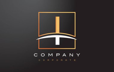 Ben altın harf Logo tasarımı ile altın Meydanı ve Swoosh.