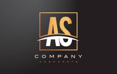 S altın harf Logo Tasarım altın kare olarak ve Swoosh.