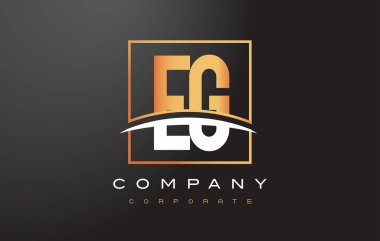 Örneğin E G altın harf Logo tasarımı ile altın Meydanı ve Swoosh.